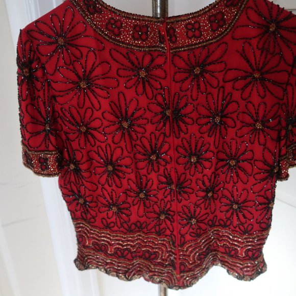 FORMAL RED AND BLACK TOP, FANCY!! - Picture 3 of 4